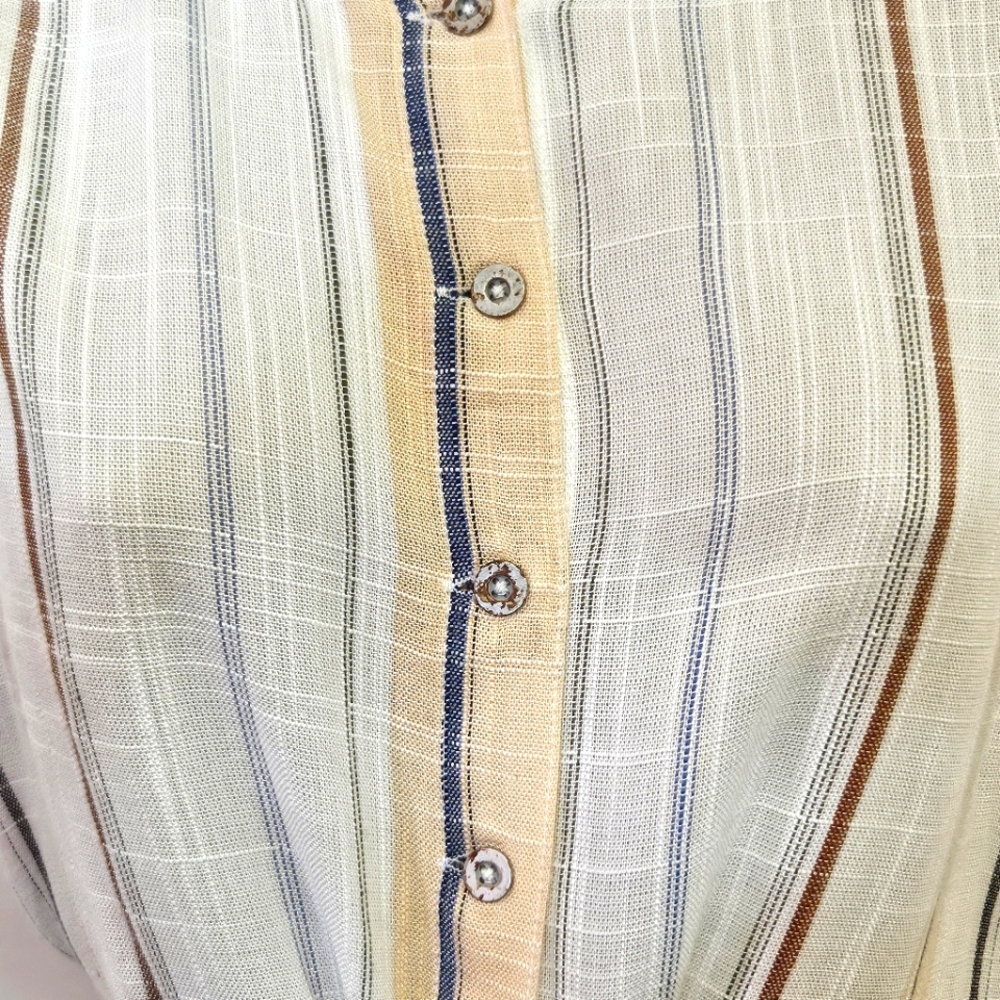 RVCA White MultiColor Striped Sleeveless Button-Down Arizona Dress,Large,NWT - Picture 4 of 16